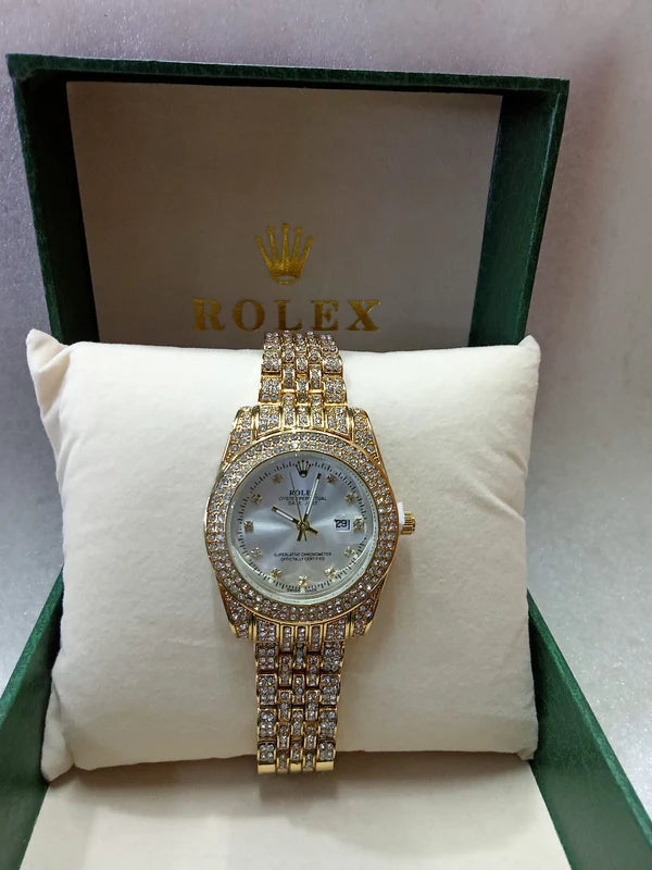 RLX Gold Watch with Stone for Women