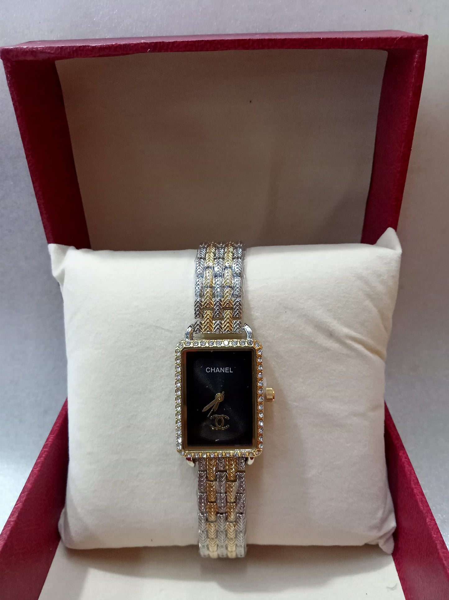 CHNL Square Face Gold Watch for Women