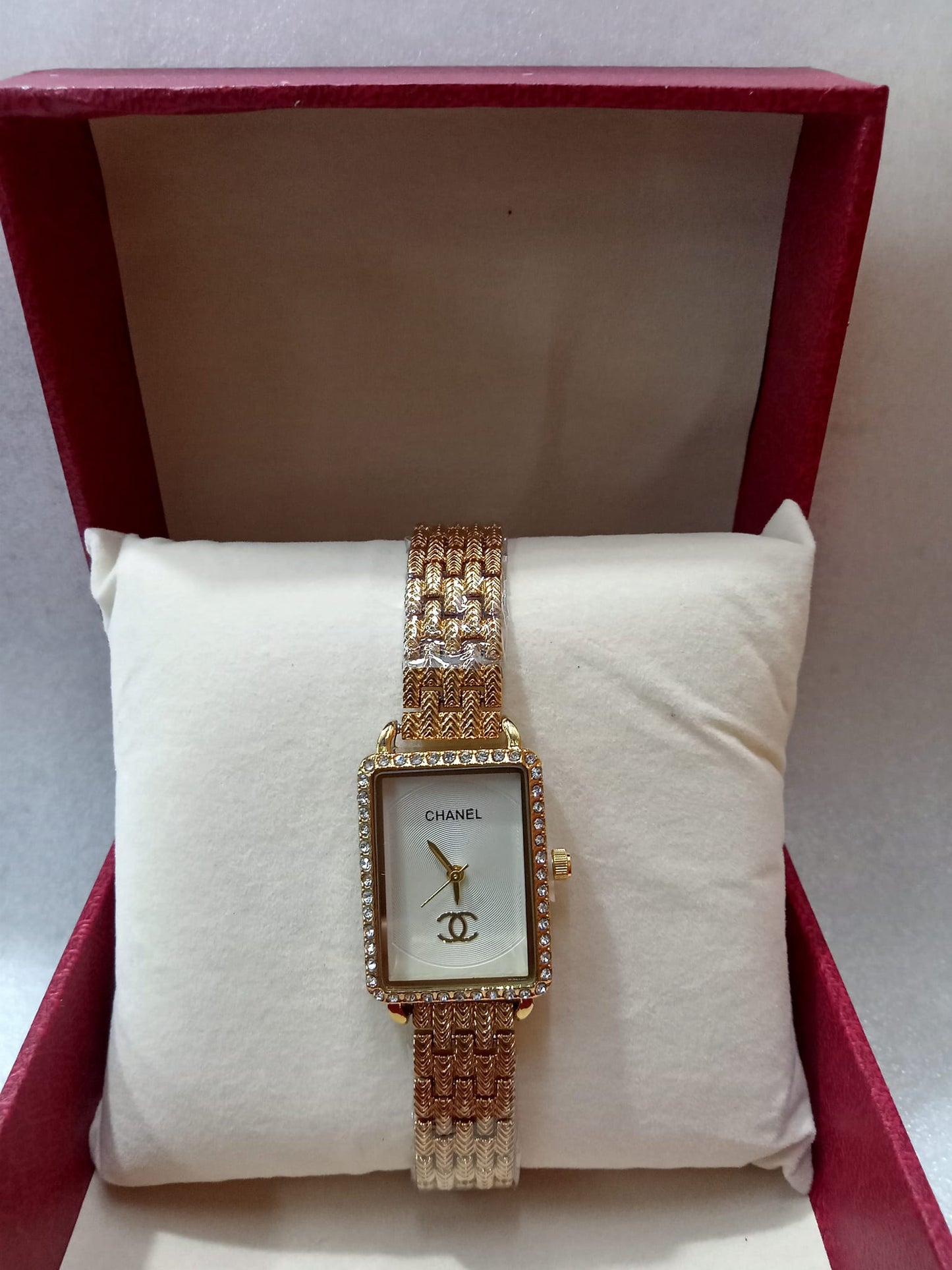 CHNL Square Face Gold Watch for Women