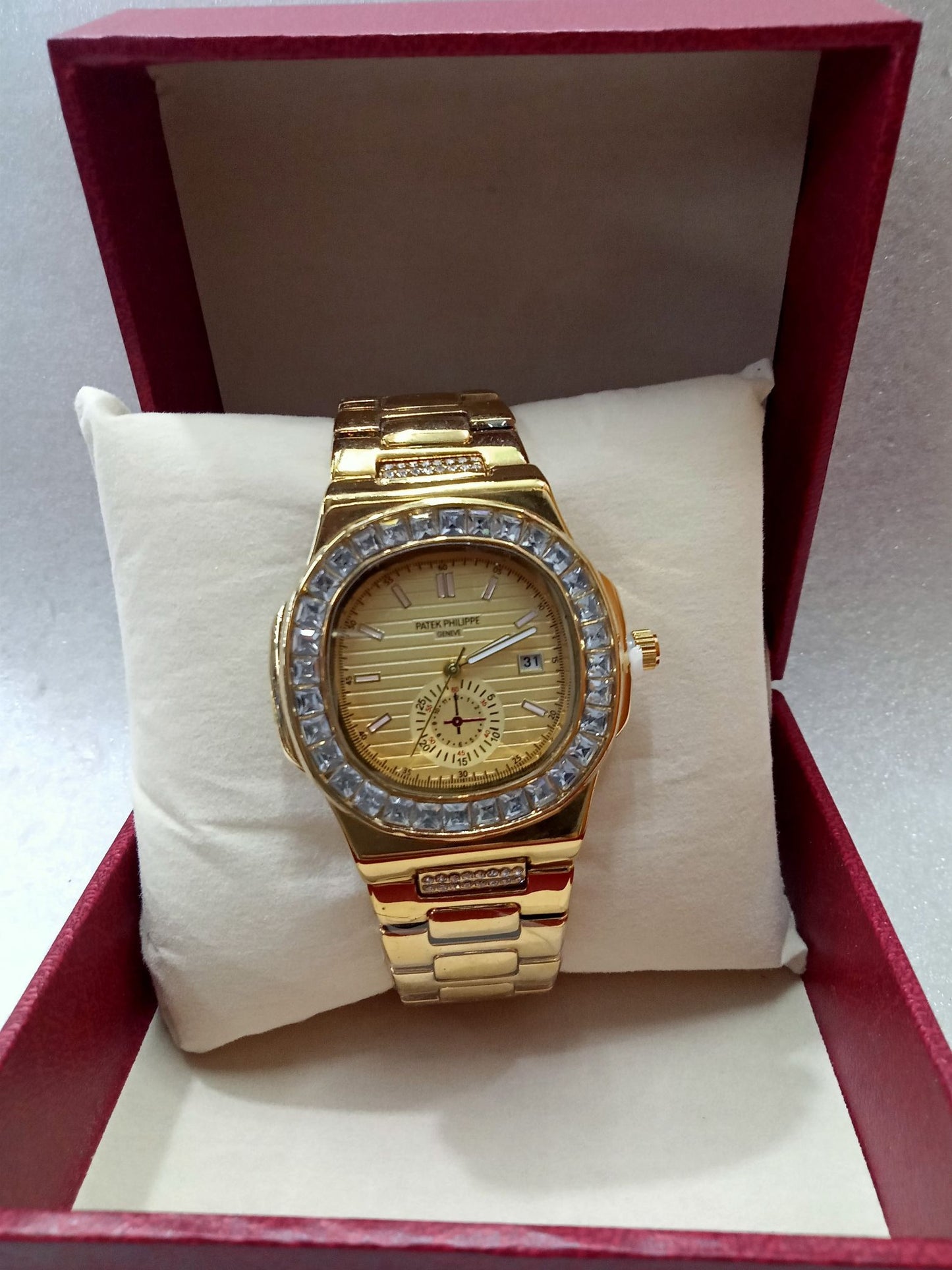 PTK Gold Watch Medium Face with Stones