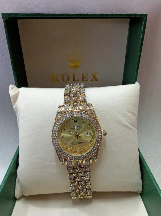 RLX Gold Watch with Stone for Women