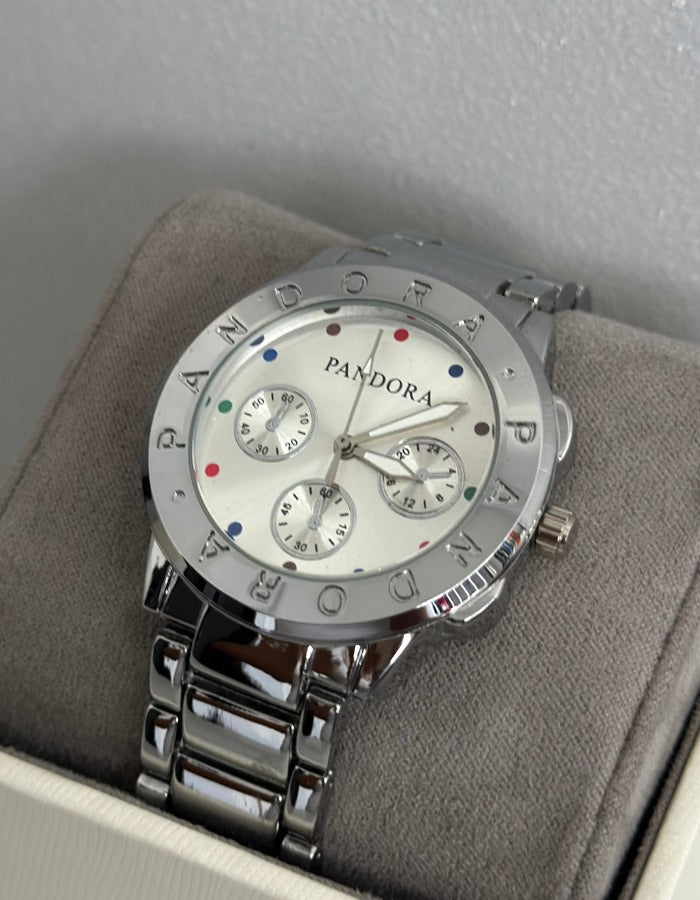 Pandora Silver White Dial (For Men and Women)