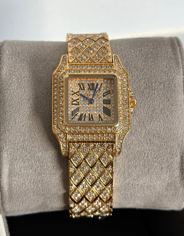 Cartier Gold Iced-out Watch