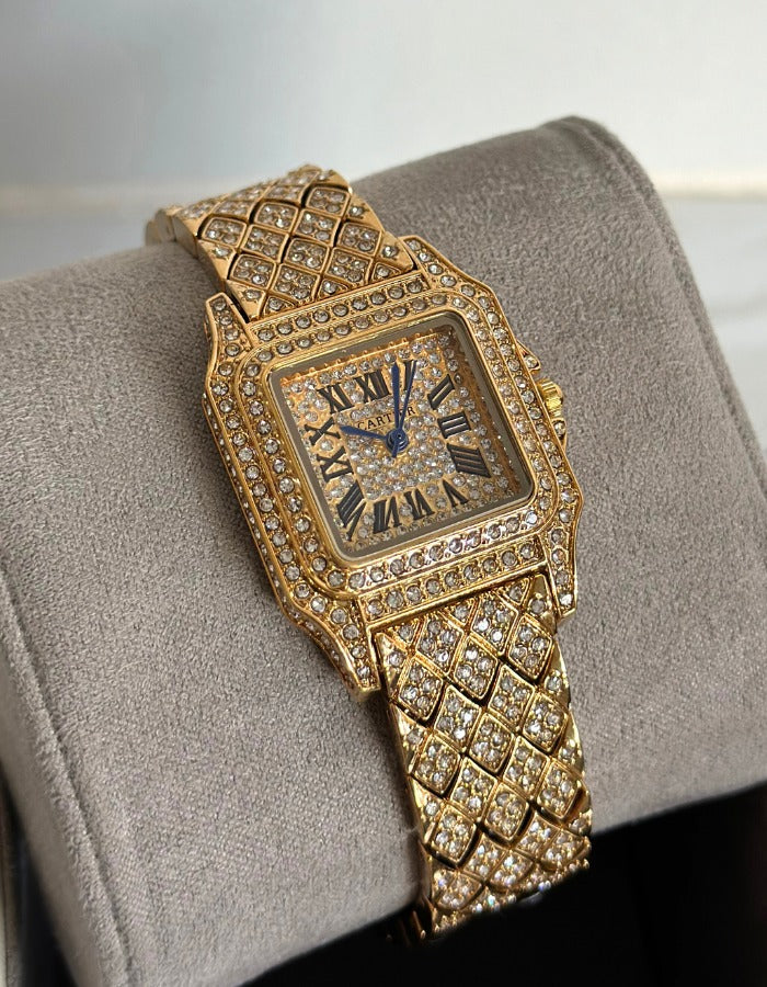 Cartier Gold Iced-out Watch