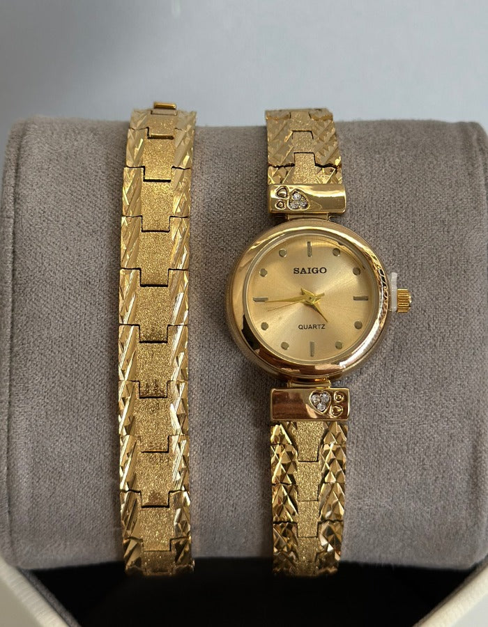 Saigo Gold Watch with Bracelet (Small Face)