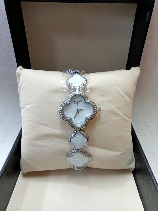 VCA Four Simulated Diamond Clover Leaf Watch (Women)