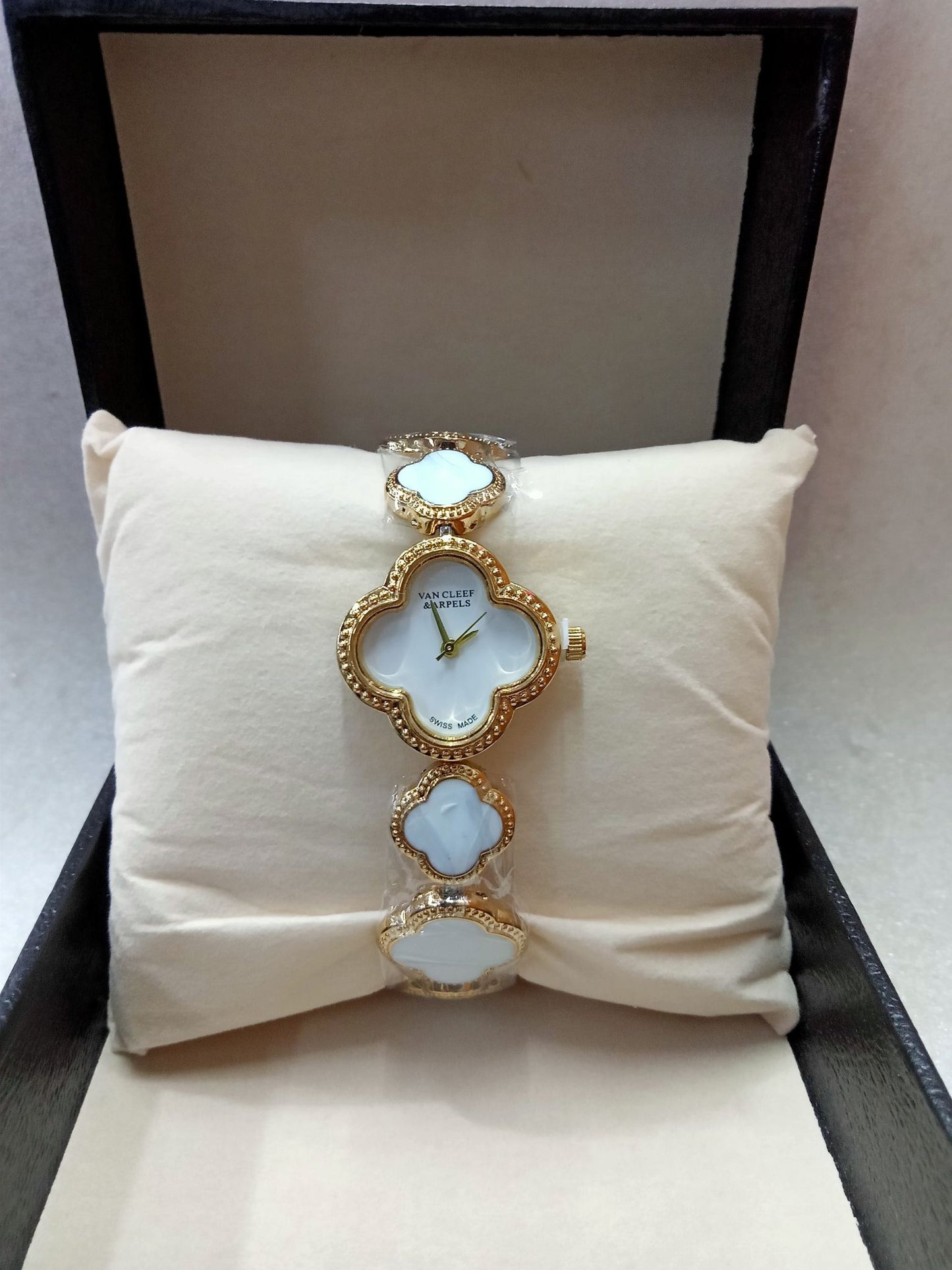 VCA Four Simulated Diamond Clover Leaf Watch (Women)