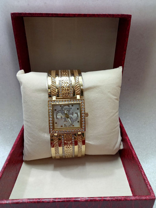 GSS Gold and Silver Square Face Watch for Women