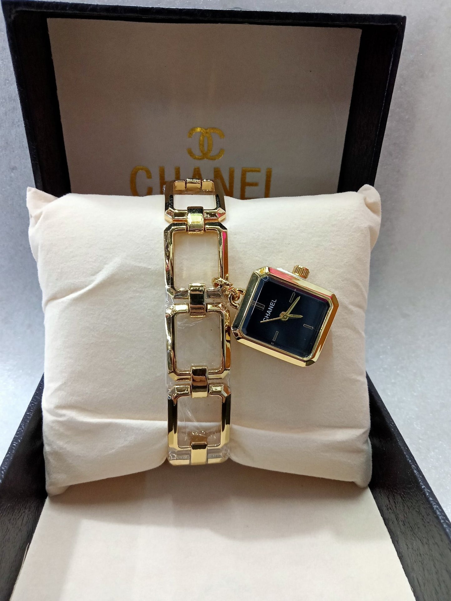 Gold Square Bangle Watch for Women