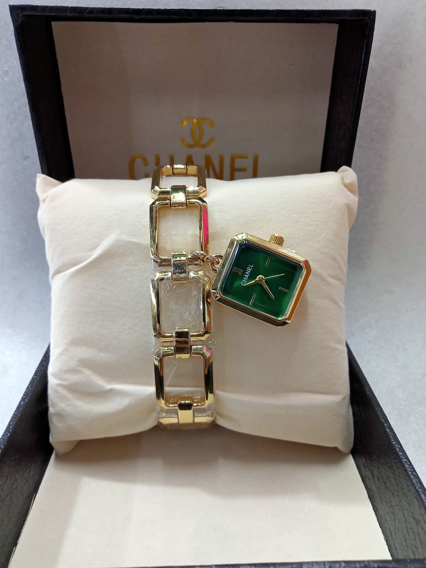 Gold Square Bangle Watch for Women