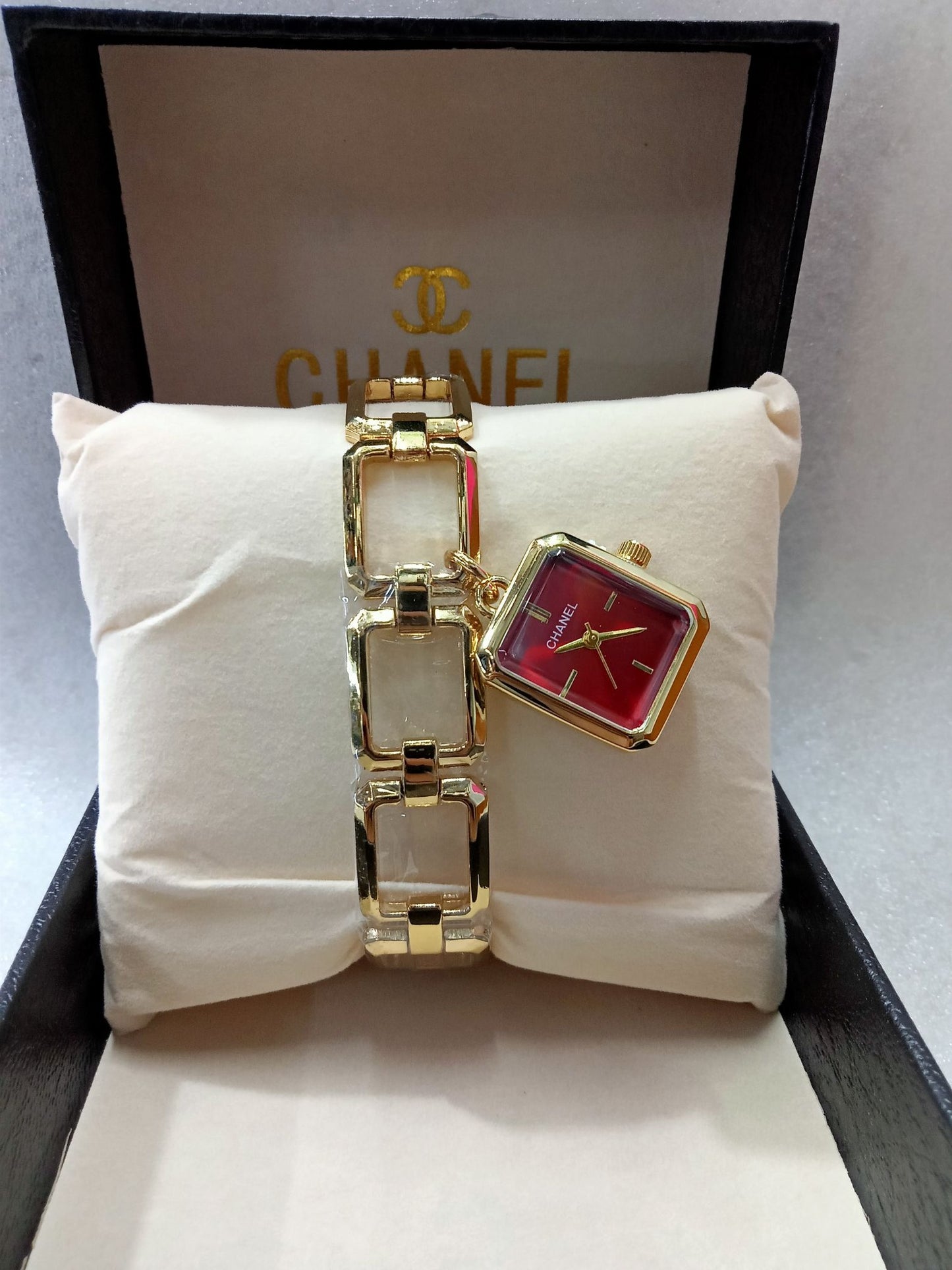 Gold Square Bangle Watch for Women