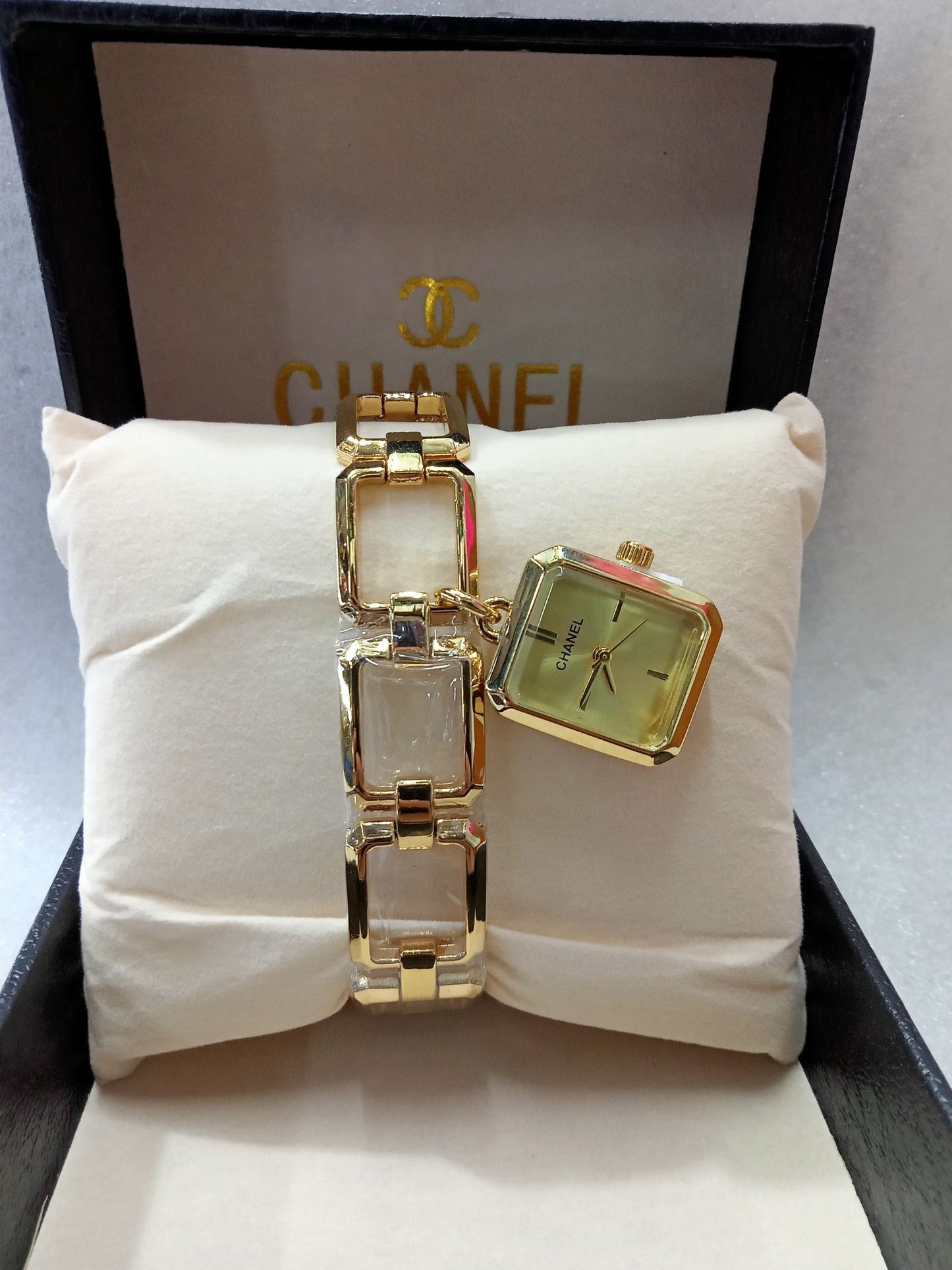 Gold Square Bangle Watch for Women