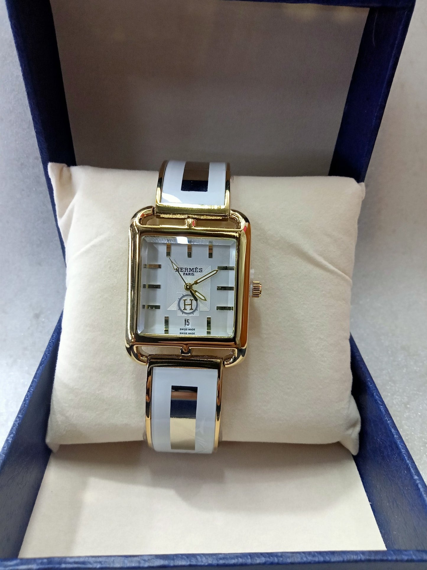 HERMS Bright Color Stainless Watch